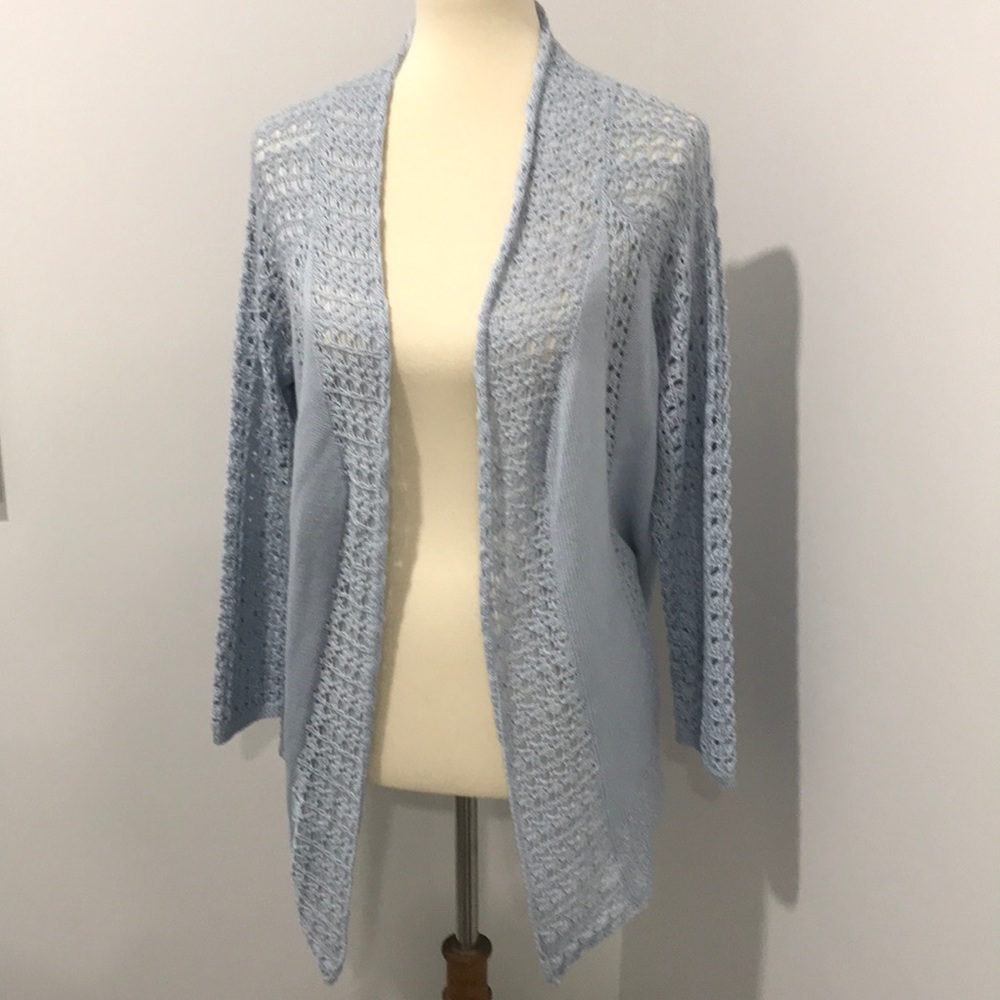 Katie Todd pale blue lacey cardigan